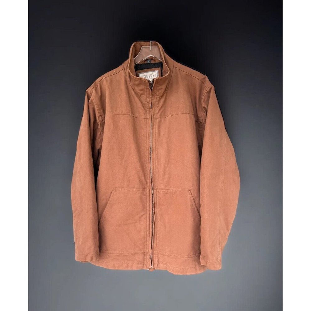 Vtg Mens Mechanic Jacket Work Wear Corp Full Zip USA Size XL Barn Coat Quilted